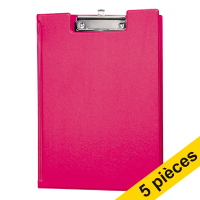 Offre : 5x Maul porte-bloc avec rabat A4 format portrait - rose