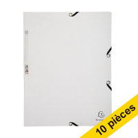 Offre : 10x Exacompte chemise à élastique en carton lustré A4 - blanc