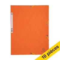Offre : 10x Exacompte chemise à élastique en carton lustré A4 - orange