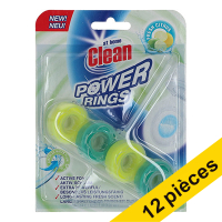 Offre : 12x ​​​​​​​At Home Clean bloc WC Power Rings Fresh Citrus (40 grammes)