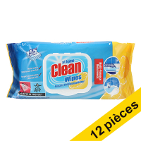 Offre : 12x At Home Clean Multi-Cleaning lingettes nettoyantes citron vert (55 pièces)