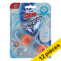 Offre : 12x At Home Clean bloc WC Power Rings Aqua Power (40 grammes)