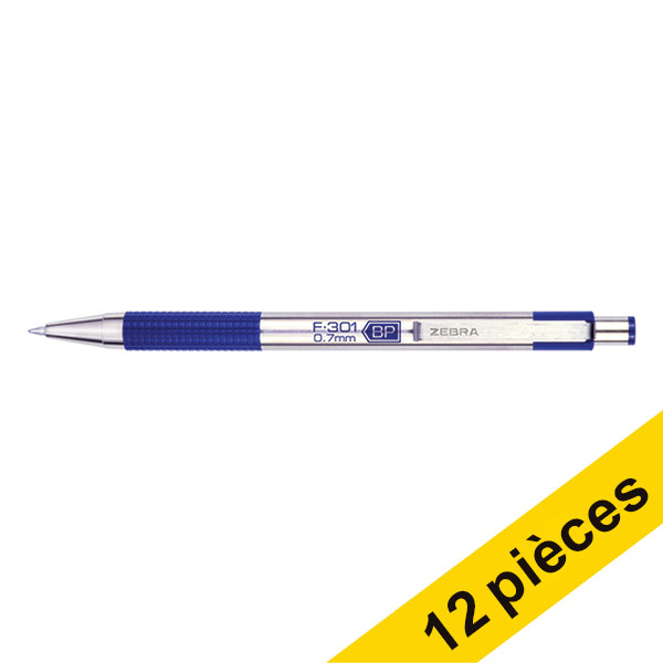 Offre : 12x Zebra F-301 stylo à bille - bleu  423807 - 1