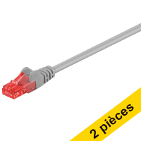 Offre : 2x Câble réseau Cat6 U/UTP (10 mètres) - gris