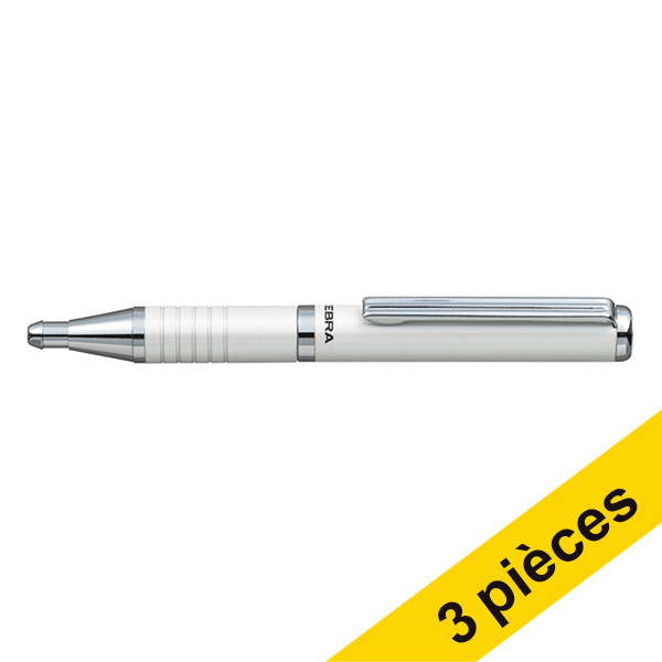 Offre : 3x Zebra SL-F1 stylo à bille - blanc  423803 - 1