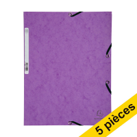 Offre : 5x Exacompte chemise à élastique en carton lustré A4 - violet