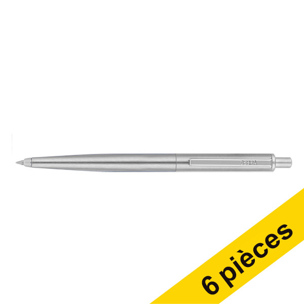 Offre : 6x Zebra 901 stylo à bille - argent  423804 - 1