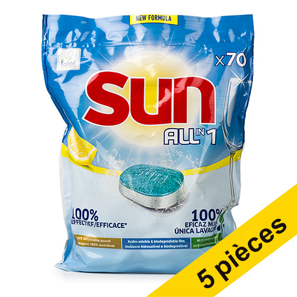 Offre : Sun All-in-1 Lemon tablettes pour lave-vaisselle (350 lavages)  SSU00156 - 1