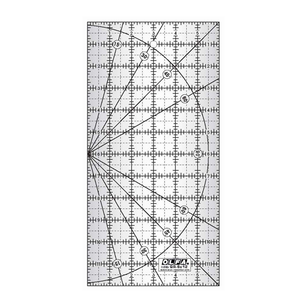 Olfa règle pour patchwork 6 x 12 pouces QR-6X12 219720 - 1