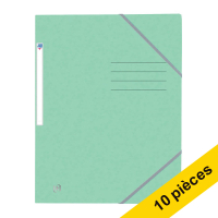 Offre: 10x Oxford Top File+ chemise à élastique en carton A4 - vert pastel