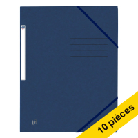 Offre : 10x Oxford Top File+ chemise à élastique en carton A4 - bleu foncé