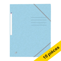 Offre : 10x Oxford Top File+ chemise à élastique en carton A4 - bleu pastel