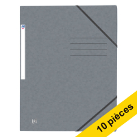 Offre : 10x Oxford Top File+ chemise à élastique en carton A4 - gris
