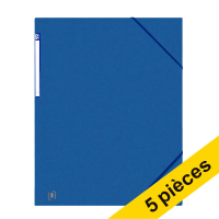 Offre : 5x Oxford Top File chemise à élastique en carton A3 - bleu