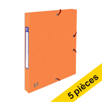 Offre : 5x Oxford elastobox Top File+ 25 mm (200 feuiles) - orange