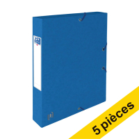 Offre : 5x Oxford elastobox Top File+ 40 mm (200 feuilles) - bleu