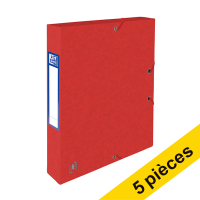 Offre : 5x Oxford elastobox Top File+ 40 mm (300 feuilles) - rouge