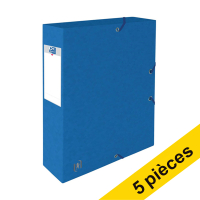 Offre : 5x Oxford elastobox Top File+ 60 mm (400 feuilles) - bleu