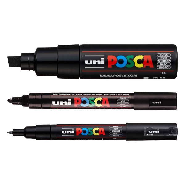 Posca Ensemble de marqueurs de pinceau noir / blanc - PCF-350