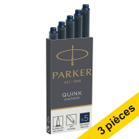 Offre : 3x Parker 1950385 quink cartouche d'encre (5 pièces) - bleu/noir