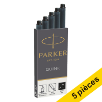 Offre : 5x Parker 1950382 Quink recharge (5 pièces) - noir