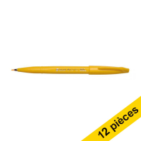 Offre : 12x Pentel Sign SES15C feutre pinceau - jaune
