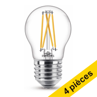 Offre : 4x Philips E27 ampoule LED à filament sphérique WarmGlow 1,8W (25W)