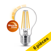 Offre : 6x Philips E27 ampoule LED à filament poire WarmGlow dimmable 10.5W (100W)