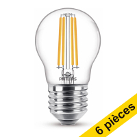 Offre : 6x Philips E27 ampoule LED à filament sphérique 2700K 6,5W (60W)
