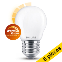 Offre : 6x Philips E27 ampoule LED sphérique mate WarmGlow 2200-2700K 3,4W (40W)