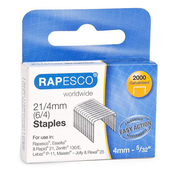 Rapesco 21/4 agrafes galvanisées (2000 pièces) 1367 202096 - 1