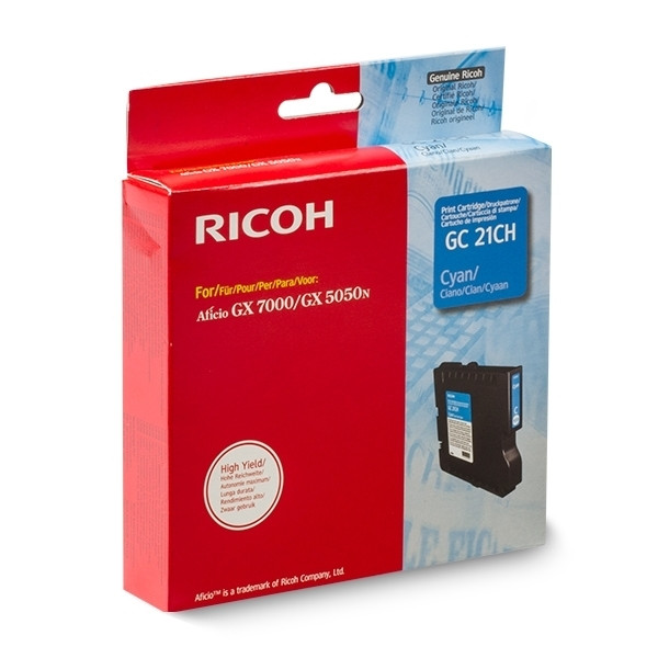 Ricoh GC-21CH cartouche d'encre haute capacité (d'origine) - cyan 405537 067042 - 1