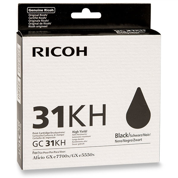 Ricoh GC-31KH cartouche d'encre gel haute capacité (d'origine) - noir 405701 073806 - 1