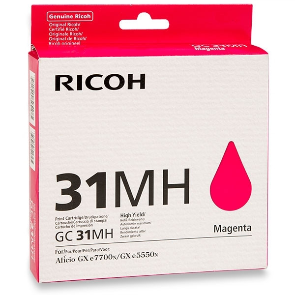 Ricoh GC-31MH cartouche d'encre gel haute capacité (d'origine) - magenta 405703 073810 - 1