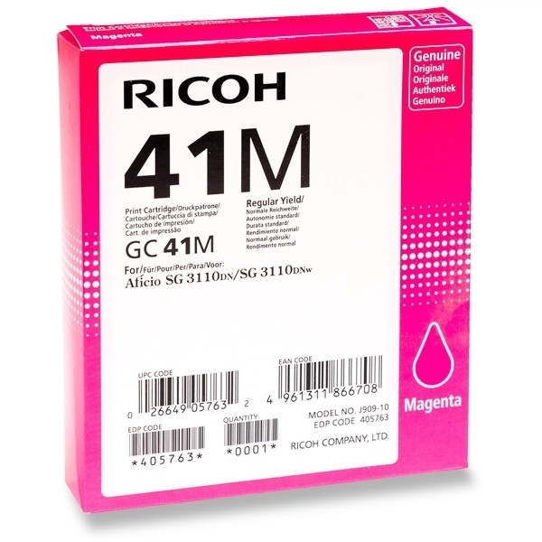 Ricoh GC-41M cartouche d'encre gel haute capacité (d'origine) - magenta 405763 902426 - 1