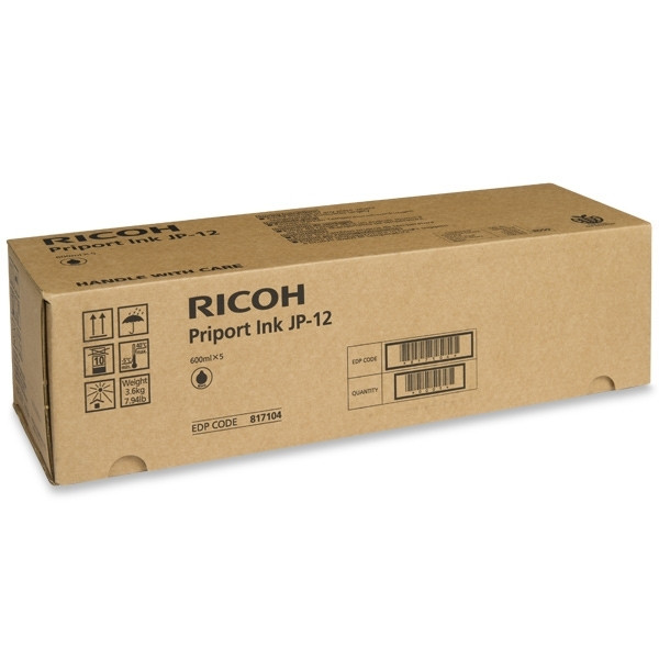 Ricoh type JP12 cartouche d'encre 5 pièces (d'origine) - noir 817104 074728 - 1