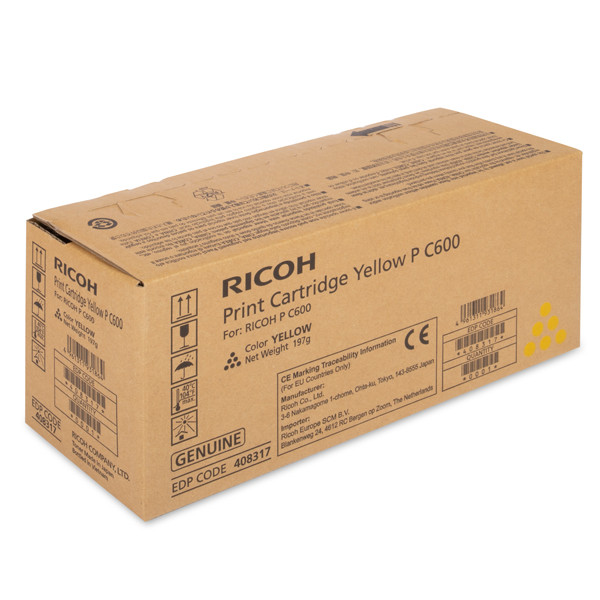 Ricoh type P C600 toner (d'origine) - jaune 408317 602289 - 1