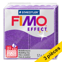 Offre : 3x Fimo effect pâte à modeler 57g - 602 lilas pailleté