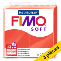 Offre : 3x Fimo soft pâte à modeler 57g - 24 rouge indien