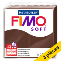 Offre : 3x Fimo soft pâte à modeler 57g - 75 chocolat