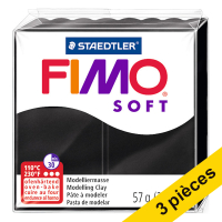 Offre : 3x Fimo soft pâte à modeler 57g - 9 noir