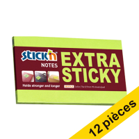 Offre: 12x Stick'n notes extra collantes 76 x 127 mm - vert