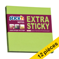 Offre: 12x Stick'n notes extra collantes 76 x 76 mm - vert