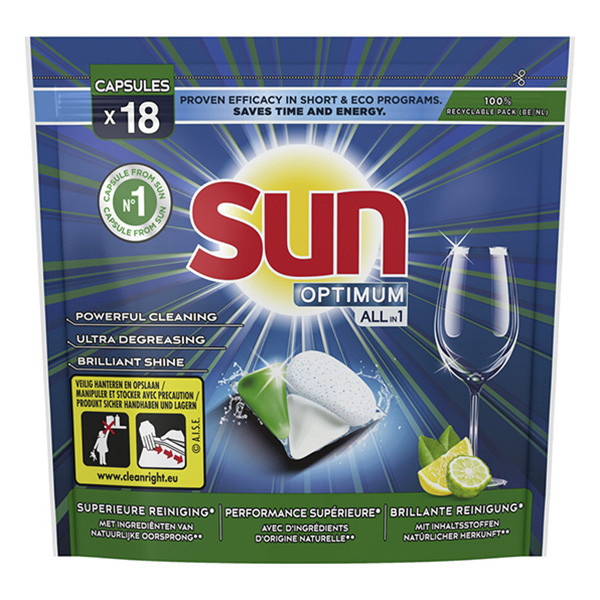 Sun Optimum All-in 1 tablettes pour lave-vaisselle citron (18 lavages)  SSU00116 - 1