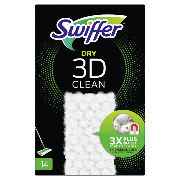 Swiffer Sweeper 3D Clean lingettes pour sols recharge  (14 lingettes)  SSW00591 - 1