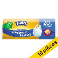 Offre : 10x Swirl sacs-poubelle indéchirables et étanches avec poignées 20 litres (20 pièces)