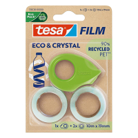 Tesa Eco & Crystal ruban adhésif 19 mm x 10 m (2 rouleaux) + dévidoir
