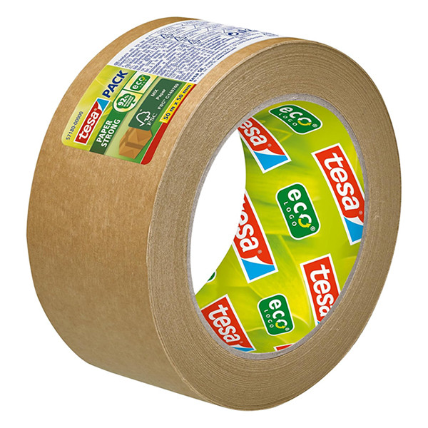 Tesa Eco Forte Adhérence ruban d'emballage papier marron 50 mm x 50 m (1 rouleau) 57180-00000-04 202373 - 2