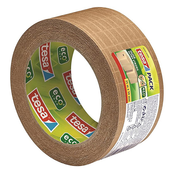 Tesa Eco Ultra Strong ruban d'emballage papier 50 mm x 25 m (1 rouleau) - marron 56000-00000-00 203382 - 5