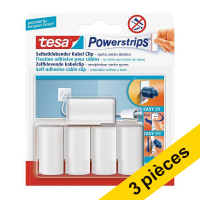 Offre: 3x Tesa Powerstrips pour câbles (5 pièces) - blanc